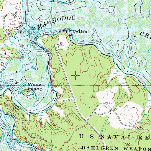 Topographic Map of Dahlgren District, VA