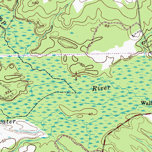 Topographic Map of Dendron District, VA