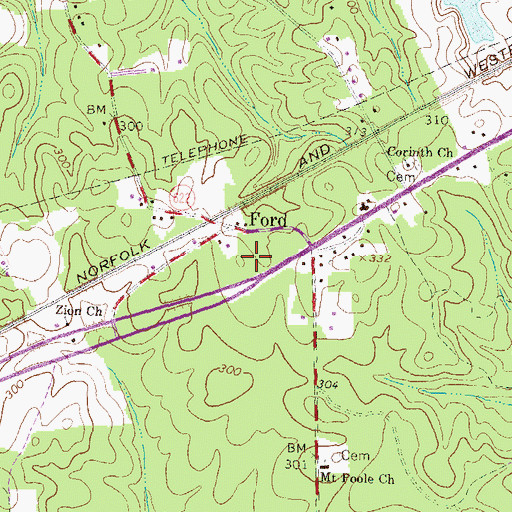 Topographic Map of District 1, VA