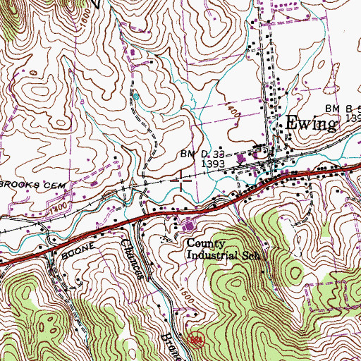Topographic Map of District 1, VA