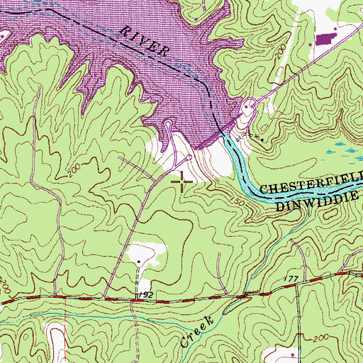 Topographic Map of District 2, VA