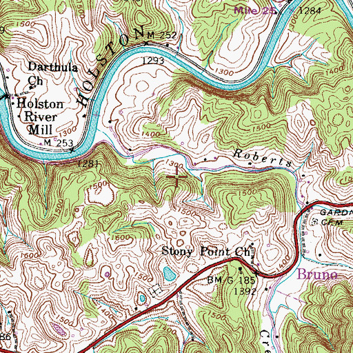 Topographic Map of District 2, VA