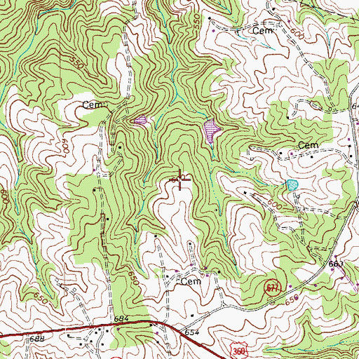 Topographic Map of District 3, VA