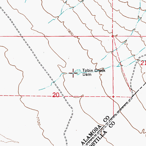 Topographic Map of Tobin Creek Dam, CO
