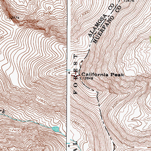 Topographic Map of California Peak, CO