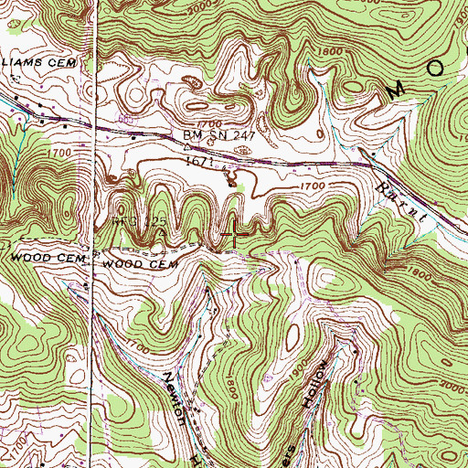 Topographic Map of District 4, VA