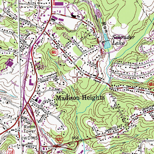 Topographic Map of District 5, VA