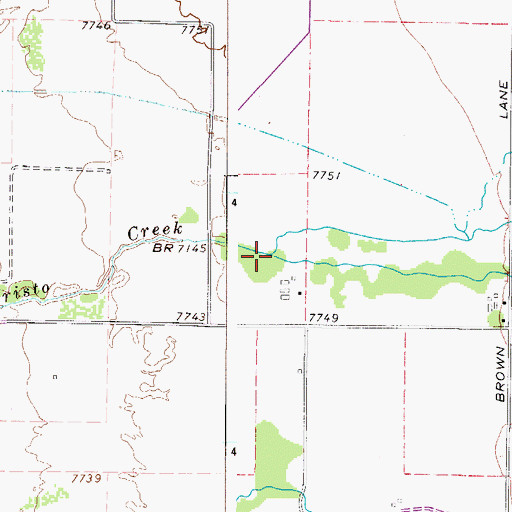 Topographic Map of Ute Creek, CO