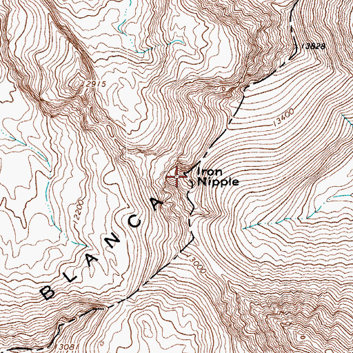 Topographic Map of Iron Nipple, CO