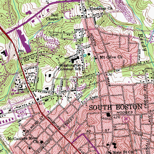 Topographic Map of District 8, VA