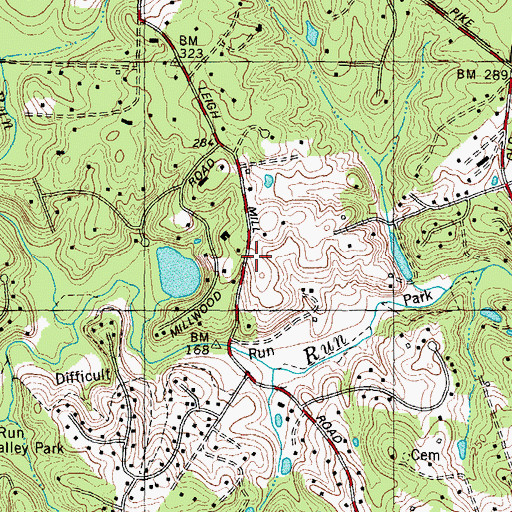 Topographic Map of Dranesville District, VA