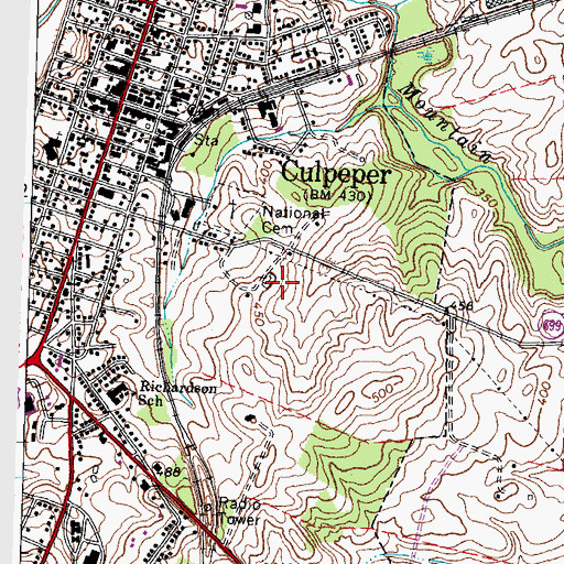 Topographic Map of East Fairfax District, VA