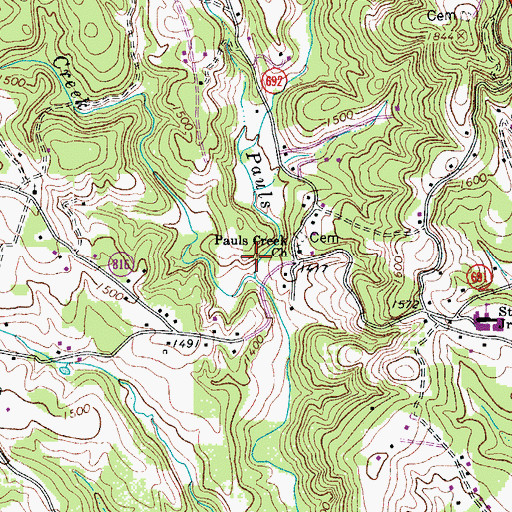 Topographic Map of Fancy Gap District, VA