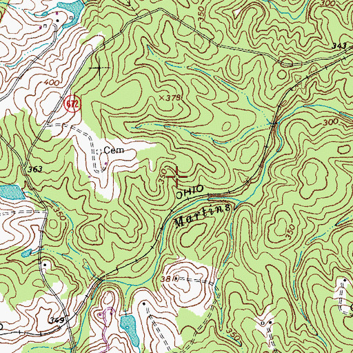 Topographic Map of Fork Union District, VA