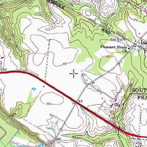 Topographic Map of Franklin District, VA