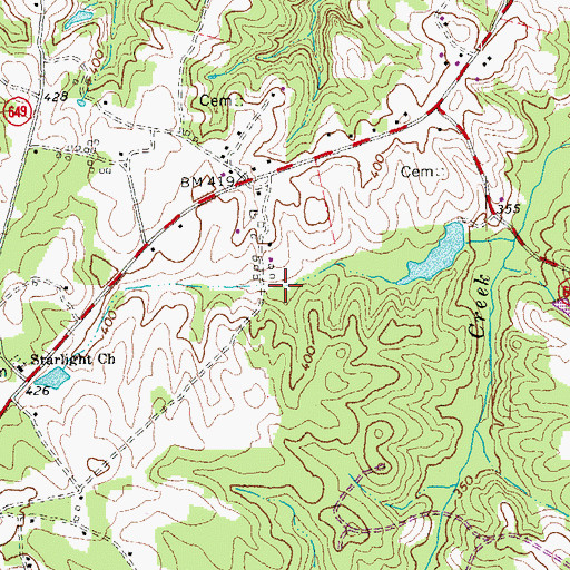 Topographic Map of Hounds Creek District, VA