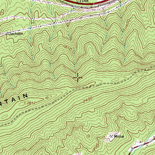 Topographic Map of Jackson River District, VA