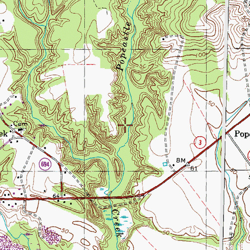 Topographic Map of James Madison District, VA