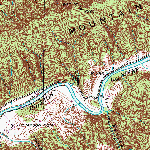 Topographic Map of Jefferson District, VA