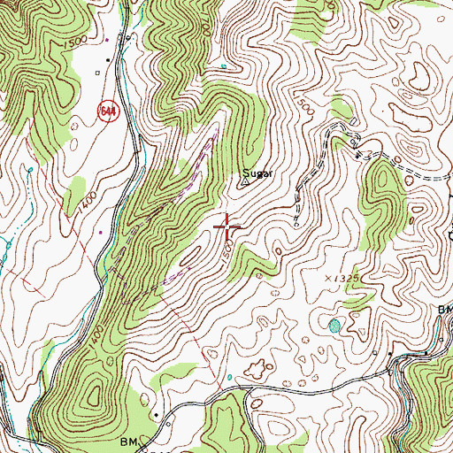 Topographic Map of Kerrs Creek District, VA