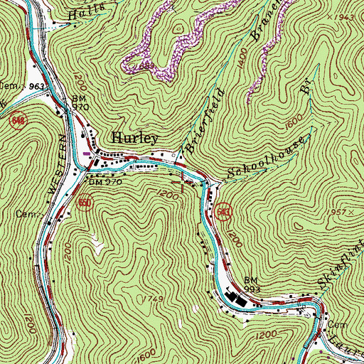 Topographic Map of Knox District, VA