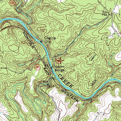 Topographic Map of Lakes District, VA