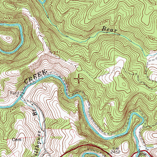 Topographic Map of Laurel Fork District, VA