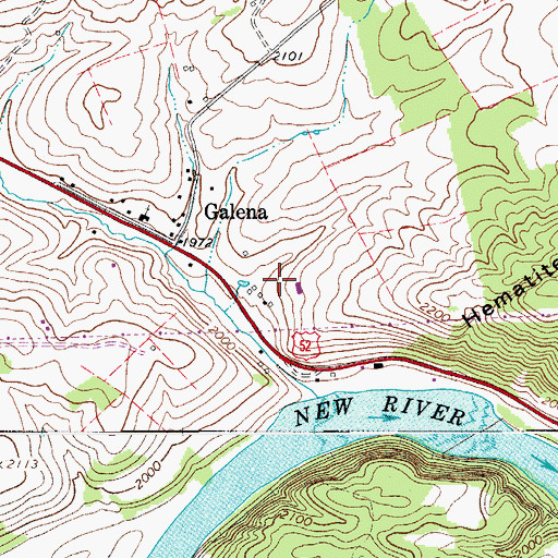 Topographic Map of Lead Mines District, VA