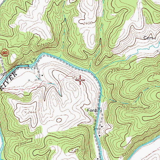 Topographic Map of Little River District, VA