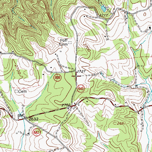 Topographic Map of Locust Grove District, VA