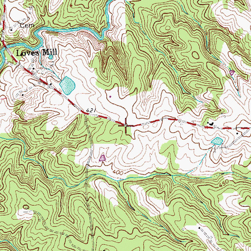 Topographic Map of Loves Mill District, VA