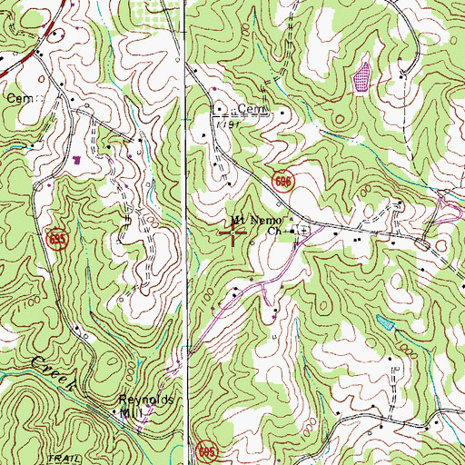 Topographic Map of Mayo River District, VA
