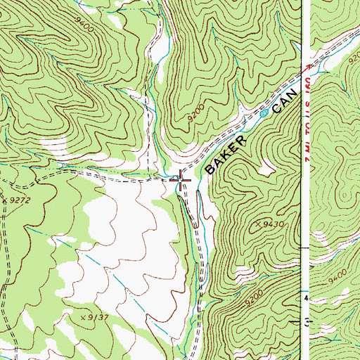 Topographic Map of Baker Canyon, CO