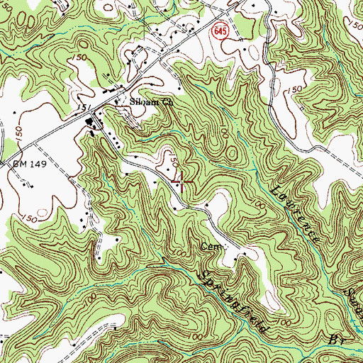 Topographic Map of Montross District, VA