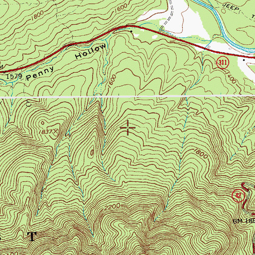 Topographic Map of New Castle District, VA