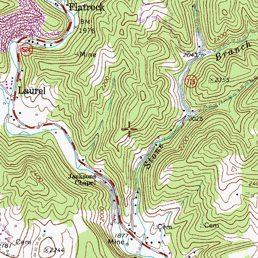 Topographic Map of New Garden District, VA