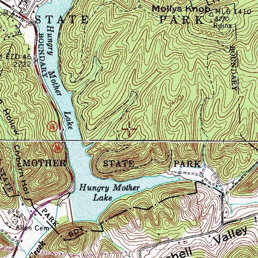 Topographic Map of Park District, VA