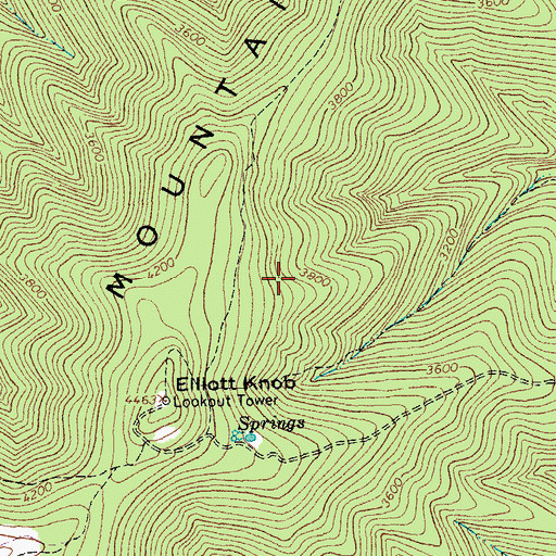 Topographic Map of Pastures District, VA