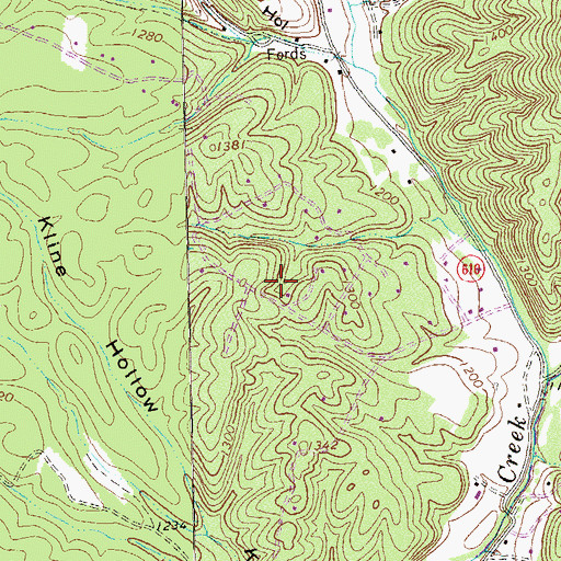 Topographic Map of Plains District, VA