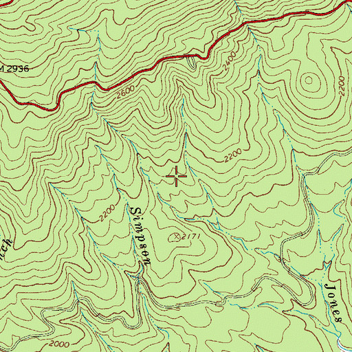 Topographic Map of Potts Mountain District, VA