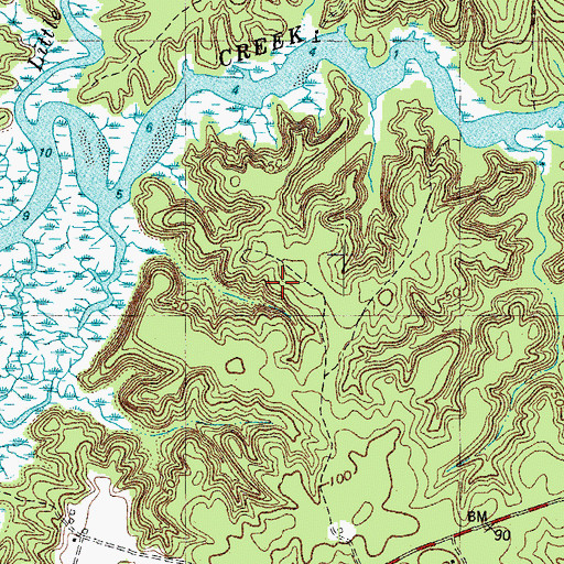 Topographic Map of Powhatan District, VA