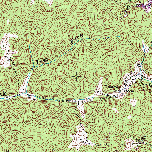Topographic Map of Prater District, VA