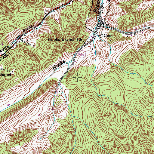 Topographic Map of Royal Oak District, VA