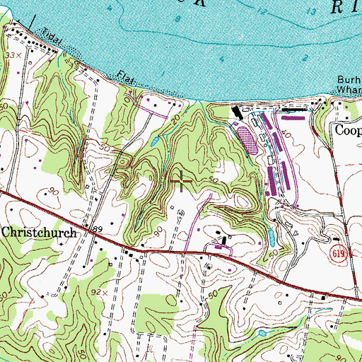 Topographic Map of Saluda District, VA