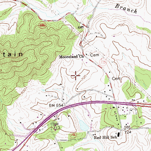 Topographic Map of Samuel Miller District, VA