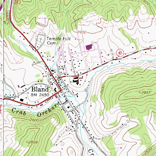 Topographic Map of Seddon District (historical), VA