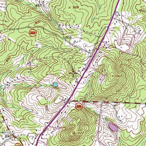 Topographic Map of Seneca District, VA