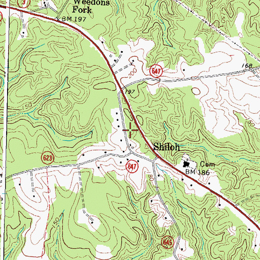 Topographic Map of Shiloh District, VA