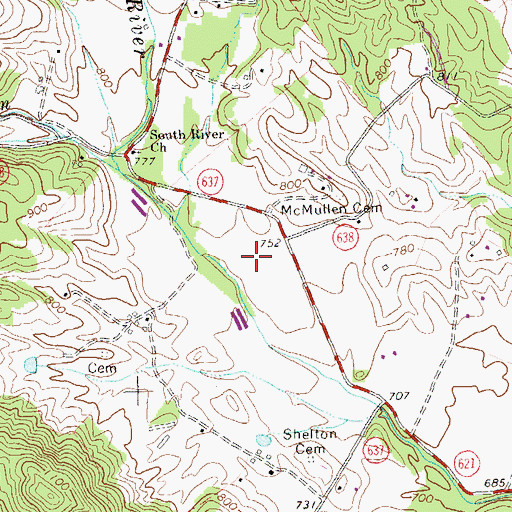 Topographic Map of Stanardsville District, VA
