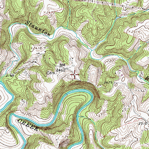 Topographic Map of Sulphur Springs District, VA